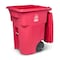 Toter 96 Gal. Red Hazardous Waste Trash Can with Wheels and Lid Lock RMN96 - alternate 8